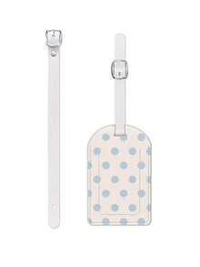 1 Set Fashionable Ins Polka Dot Pattern Painted Leather Luggage Tag, Waterproof Design, Travel Accessory Suitable For Suitcases And Cruises, With Name ID Card Anti-Loss Function, Travel Essential - Multicolor - View 14
