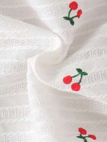 1 pieza Mono para bebé niña con lazo acanalado y estampado de margaritas, con diadema, ligero para primavera/otoño - Rojo - Ver 6