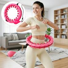 KINGWOOD Adjustable Smart Fitness Equipment With Detachable Hollow Ball, Weighted Design For Weight Loss, Plus Size 46 Inch/117 Cm, Includes 24 Detachable Chains And Waist Belt. Detachable Rope Design For Home Workout, Pink Available. - Crimson - View 9