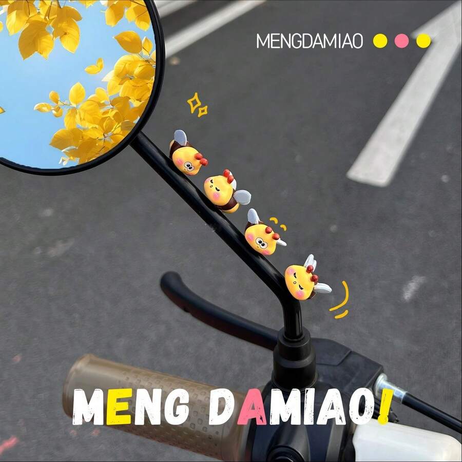 yucen 可愛小蜜蜂電動滑板車後視鏡裝飾飾品,電動單車配件,摩托車裝飾,小巧活潑 - A - 查看 1