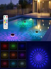 1/2 buah Lampu Kolam Renang Terapung Bertenaga Surya, Lampu Taman Bawah Air Berubah Warna RGB dengan Kontrol Jarak Jauh, Cocok untuk Kolam Renang, Teras, Lampu Proyeksi Suasana Perayaan Pernikahan Liburan, Hadiah Dekorasi Luar Ruangan Sempurna untuk Pecinta Taman dan Pemilik Kolam Renang - MultiWarna - View 9