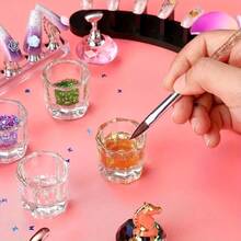 4件組美甲刷清洗杯 透明壓克力液體與粉末造型工具 適合美妝與美甲愛好者 易於清潔 - 無色 - 查看 4