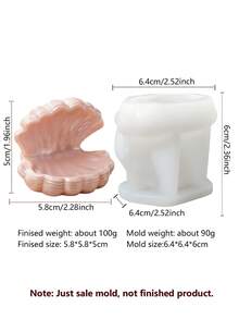 垂直條紋帶蓋儲物罐與3D貝殼珠寶碟矽膠模具，兼容大豆蠟、石膏、環氧樹脂澆鑄，適用於香氛罐、珠寶收納、家居裝飾，易脫模，手工禮物首選 - 收納模具 - 查看 8