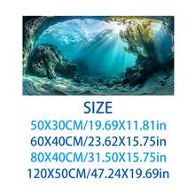 Aquarium Underwater Background, Fish Tank Sticker, Suitable For Freshwater/Saltwater Fish Tank, Shrimp, Aquarium Decoration Vinyl Mural, Removable Without Residue - A - View 6