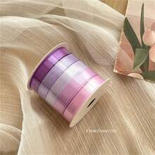 5 Colors/Roll Polyester Satin Ribbon, Gift Wrapping Floral Decorative Ribbon, Handmade Decoration Ribbon, Premium Chiffon Yarn Bouquet Floral Wrapping Ribbon, Birthday Gift Wrapping Ribbon, Birthday Decoration Balloon Ribbon - Multiple Styles - View 15