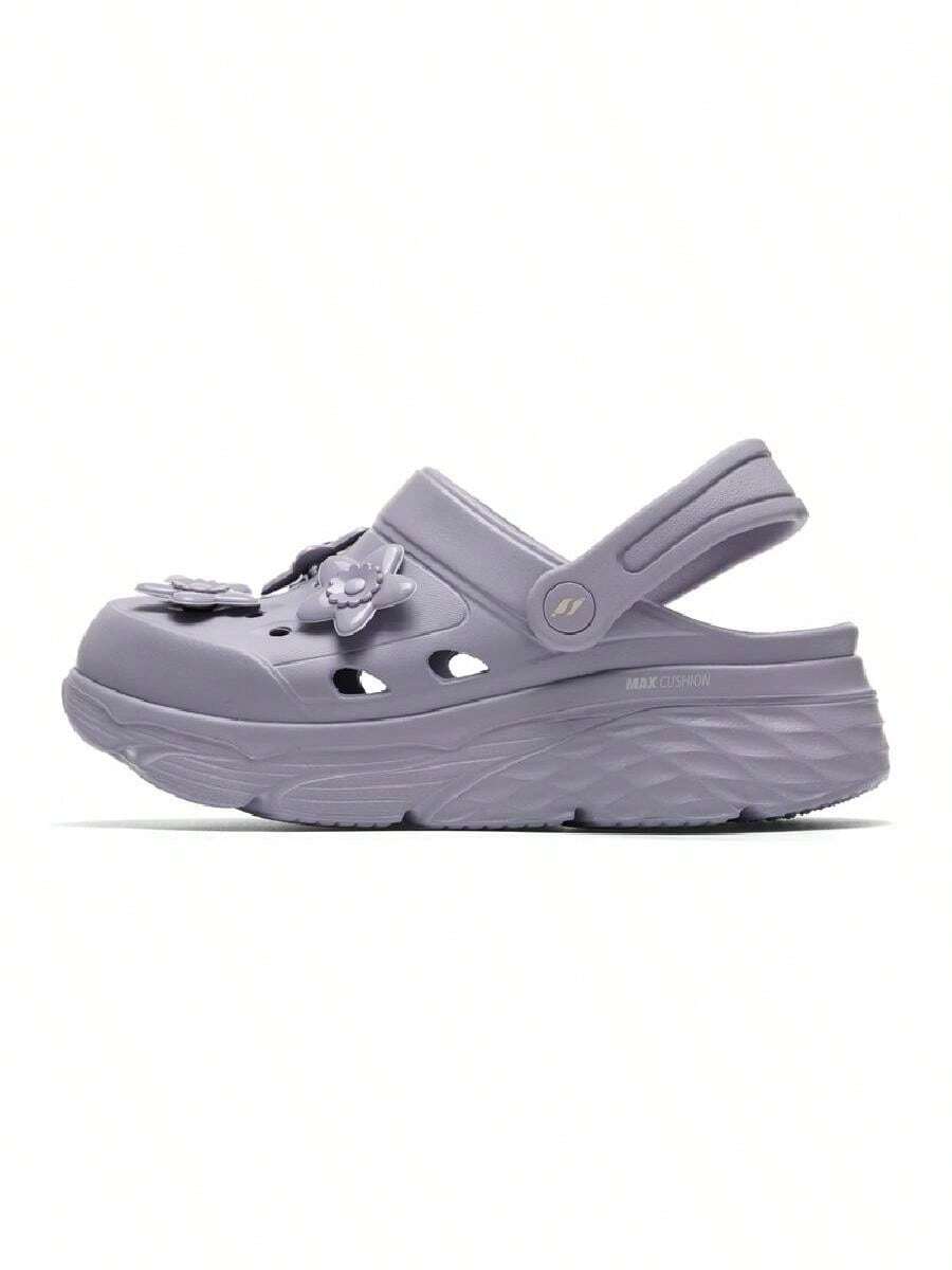 Skechers Women's Sports Sandals/Slides MAX CUSHIONING FOAMIES Lightweight Thick Sole Breathable Floral Perforated Sandals 111675-LAV - Lavender - View 1