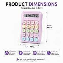 Kalkulator Meja Tombol Bulat Blok Warna yang Menenangkan, Skema Warna Macaron Berlapis dengan Umpan Balik Taktil yang Tajam, Layar LCD Lebar Menampilkan 10 Digit, Bodi Ramping dan Portabel, Untuk Belajar Siswa, Perhitungan Harian Kantor, Alat Tulis Meja yang Lucu, 1 Baterai AAA (Tidak Termasuk) - A - View 4