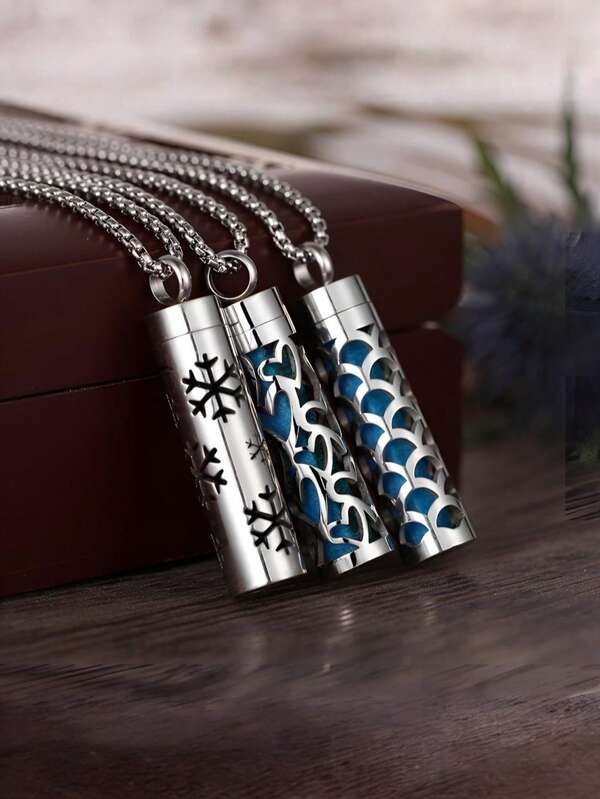 1 Peça Novo Colar Pingente Difusor de Aromaterapia em Aço Inoxidável com 10 Peças de Almofadas, Flor Oca, Amor, Medalhão Aberto, Aroma, Perfume, Óleo Essencial