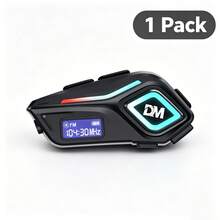 D&M Casco de motocicleta con auriculares Bluetooth, micrófono doble, radio FM, pantalla LCD, larga autonomía, llamadas sin contacto, conversación clara, reproducción de música. Auriculares de comunicación para cascos, ideales para motociclistas y ciclistas de terreno, compatibles con todos los tipos de cascos. - A - Ver 13