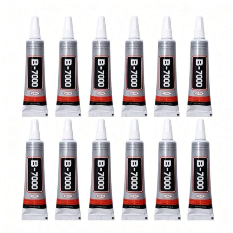 12 Pcs 0.5 Fl Oz (15ml)  B7000 Clear Super Glue, Precision Tip Rhinestone Craft Glue, Bedazzling Kit For Jewelry DIY, Bead, Fabric, Shoes, Crochet, Brooch, Earrings Pendant - 12pcs 0.5 Fl Oz (15ml) - 查看 1