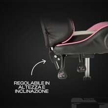 Baroni Home Gaming-Stuhl, Ergonomischer Bürostuhl mit Verstellbarer Rückenlehne, Kopfstütze und Lendenwirbelstütze - Pink - Übersicht 3