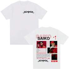T-shirt Merch Album Rapper SAIKO SAKURA Homme Femme Mode Hip Hop T-shirt décontracté 100% Coton Manches Courtes Oversize - Blanc - Voir 2