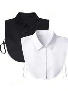 1pc Women's White Detachable Collar - White - View 1