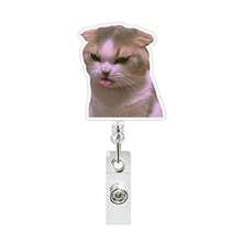 1pc Funny Abstract Acrylic Backpack Charm With Retractable Cat Keychain - Multicolor - View 15
