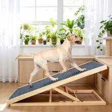 Portable And Foldable Cat Climbing Frame, Wooden Dog Stairs, Ramp, Adjustable Indoor Dog Climbing Frame - Multicolor - View 3