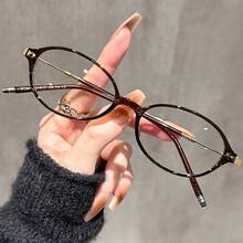 1PC Women's New Oval Frame Plain Lens Glasses, Exquisite Cool Tone Fashion Eyewear, Versatile For Daily Wear, Home, Selfie, Commute, Internet, Office, Computer, Phone, Reading, Gaming - Clear - View 5