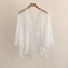 1pc Solid Color Chiffon Cheongsam Shawl Cardigan, Thin Spring/Autumn Sleeveless Vest For Women, Air-Conditioned Room Layering, Sun Protection, Versatile - Multicolor - View 6