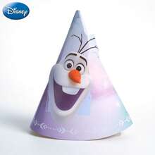 Monogram 10PCS Disney Officially Licensed Frozen Theme Princess Birthday Party Disposable Tableware Set Dessert Table Scene Decoration Layout Outdoor Picnic Tablecloth Dinner Plate Birthday Hat Water Cup Straw Pull Flag Birthday Gift - Frozen - View 5