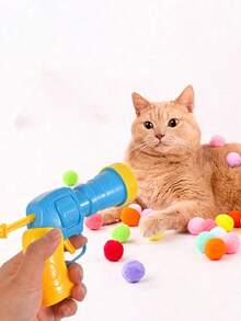 20pcs Plush Ball Interactive Cat Launcher Toy Set (Random Color) - Indoor Training And Exercise Cat Toys, Suitable For Kittens And Adult Cats, Interactive Toys To Enhance Bond Between Owner And Pet - Multicolor - View 6