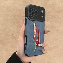 [24h Versand aus Spanien] Handyhülle - Diese stilvolle Handyhülle verfügt über ein modernes rotes Chili-Muster und ist aus hochwertigem Kunstleder gefertigt, geeignet für die gesamte  17-Serie, einschließlich des 17 Air und 17 Pro MAX.Es ist stoßfest und schmutzabweisend. - Bildfarbe 1 Stück - Übersicht 6