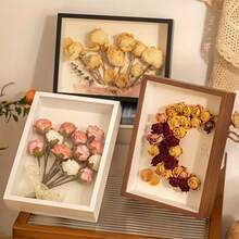 1pc Hollow Decorative Photo Frame, 3cm/1.18in Depth, Horizontal/Vertical Display, Suitable For DIY Crafts, Dried Flowers, Photos, Birthday, Wedding, Anniversary, Graduation, Valentine's Day, Mother's Day Gifts - Frame Only, Desktop Photo Frame - A - View 4