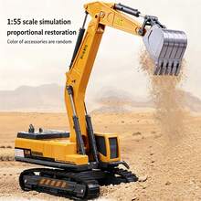 Alloy Children's Excavator Bulldozer Toy Car Crane Beach Toy Simulation Model, Engineering Vehicle Educational Early Learning Gift For Boys And Girls - Multicolor - View 5