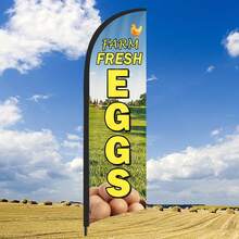 RXDAMTECH Commercial Egg Feather Flag, 8.2FT Outdoor Advertising Curved Banner (Includes Flag Pole And Ground Stakes) - Tear-Resistant Polyester Egg Sign For Stores And Events - Advertising Flag - View 8