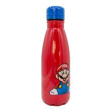 Nintendo SUPER MARIO BROS. 500ml Super Mario Bros Stainless Steel Bottle, Reusable For Back To School, For Children And Teenagers, Red Design With Blue Cap, Lightweight - Multicolor - View 1