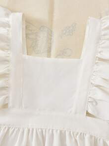 Vihyde Tween Girls Princess Style Long Sleeve Dress & Vintage Ruffle Apron 2 Pieces Set, Autumn/Winter - White - View 11