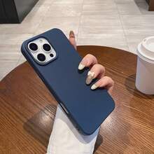 防震液態矽膠手機殼，內層柔軟防刮超細纖維內襯，適用於 iPhone 17E 17 Pro Max 16 15 14 13 12 Mini 11 8 Plus 7 6s - 深藍色 - 查看 4
