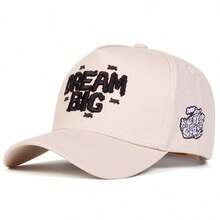 1pc Men's DREAM BIG Trucker Hat, Personalized Letter Embroidery Baseball Cap, Street Fashion 5-Panel Hat, Outdoor Sun Protection Casual Cap For Spring/Autumn Travel, Beach Vacation - Multicolor - View 4