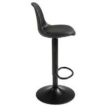 Pack de 2 Taburetes de Bar y Cocina Silla Alta Bistro Giratoria 360º con Altura Regulable Asiento Acolchado de Piel Sintética Taburete Moderno para Barra de Cocina Comedor Mostrador - Negro - Ver 4