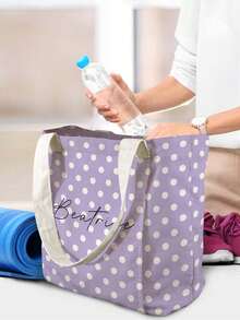 Customized Canvas Yoga Mat Tote Bag, Yoga Mat Storage Bag, Personalized Gym Backpack, Pilates Studio Bag - Lilac Purple - View 2