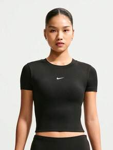 Nike Women's AS W NK1 DF SS PAD BRA TOP Short Sleeve Knit Collarless T-Shirt TIV4971-010 - Black - View 1