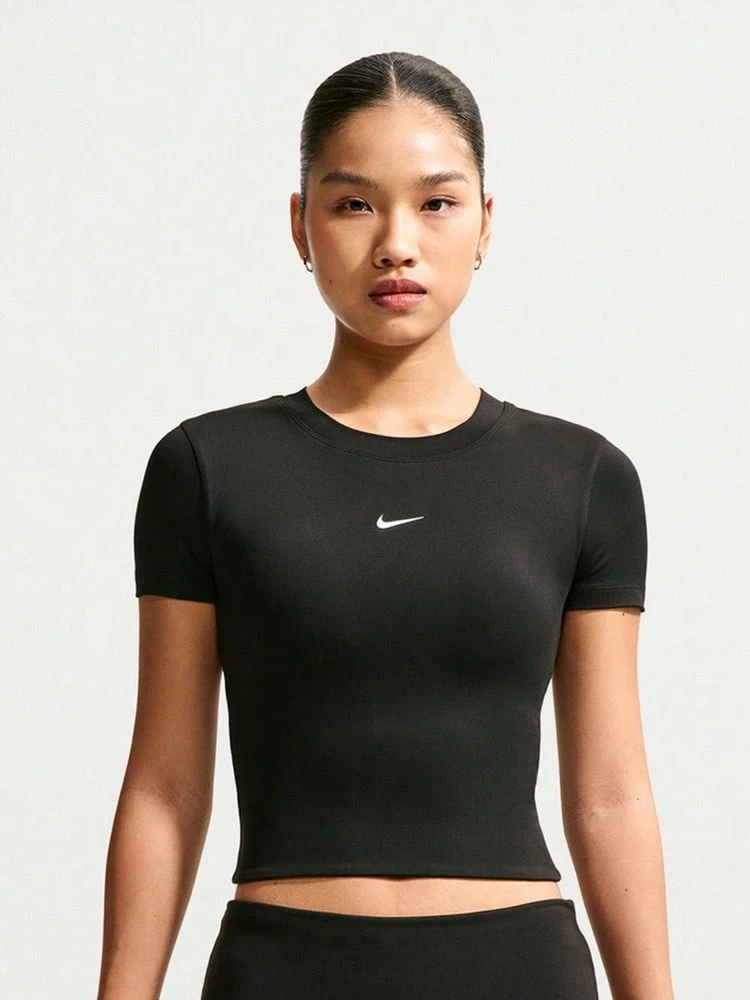 Nike Women's AS W NK1 DF SS PAD BRA TOP Short Sleeve Knit Collarless T-Shirt TIV4971-010 - Black - View 1