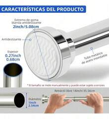 PEYMALERA 65-195 Adjustable Retractable Shower Curtain Rod - Silver - View 3