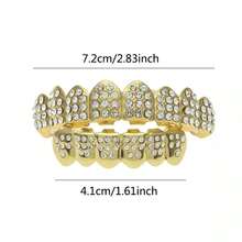 HIPHOP Style Gold Grillz Full Mouth 6 Teeth Dental Caps - Multicolor - View 5