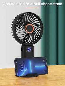 1200mAh 3合1便攜式手持電風扇，戶外冷卻，靜音，可充電，5段風速，即時電量顯示，USB充電，可折疊，個人電風扇 - 多色的 - 查看 8