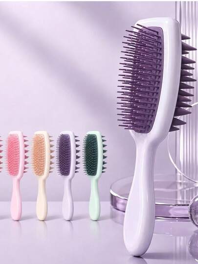 1 buah Sikat Keramas Dua Sisi Baru dengan Gagang Panjang dan Bantalan Udara, Sisir Pijat untuk Mencuci Rambut Basah & Kering untuk Perawatan Rambut di Rumah