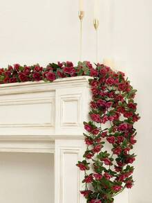 1PC Artificial Peony Vine Silk Flower Spring Home Decor - Burgundy - View 4