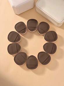 10pcs Brown Mini Cushion Finger Puff, Fits Finger Pads For Local Concealing, Wet And Dry Use, Suitable For Home Or Makeup Artist Use - Brown - View 6