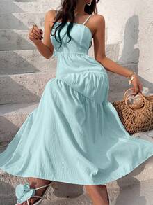 Women Long Dresses - 淺藍色 - 查看 1