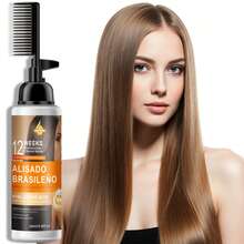 SUMIFANG Brazilian Keratin Straightening Cream, Hyaluronic Acid + Keratin Dual Repair For Dry And Frizzy Hair, Smooth And Shiny, Combines Straightening And Repair Functions, Tangle-Free Daily Styling, 268ml - Straightening Comb - View 10