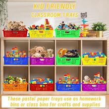 6 Pcs Plastic Classroom Storage Baskets Bulk 14 X 10 In Turn In Paper Tray For Classroom A4 Size Colorful Storage Organizer Bin Wi - 6pcs - View 7