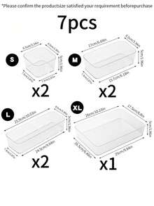 12/7/4, Juego de cajas de almacenamiento de cosméticos, Juego de cajas de almacenamiento con cajones, Caja de almacenamiento de escritorio de gran capacidad, Adecuada para almacenar paletas de sombras de ojos, perfumes, lápices labiales, fundas de teléfono y otros artículos, Adecuada para usar en el baño, dormitorio, estudio, dormitorio - transparente - Ver 8