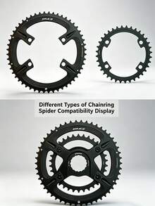 ZRACE 105 FC-R7000 / ULTEGRA FC-R8000 / DURA-ACE FC-R9100 Plato de Bicicleta de Carretera Asimétrico, 50-34T 52-36T 53-39T, 110BCD BCD110 4-Agujeros - Negro - Ver 4
