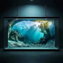 Aquarium Underwater Background, Fish Tank Sticker, Suitable For Freshwater/Saltwater Fish Tank, Shrimp, Aquarium Decoration Vinyl Mural, Removable Without Residue - A - View 3