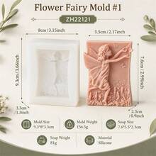 3D Flower Fairy Silicone Soap Mold Handmade Fairy Girl Soap Making Mold Rectangle Oval Mold For Cold Process Soap Resin Clay Wax DIY Craft - Flower Fairy - View 18