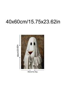 1pc Ghost & Espresso Martini Print, Halloween Bar Decor, Spooky Ghost Drinking Coffee Art, Ideal Gift, Suitable For Bedroom, Living Room, Kitchen, Wall Art, Wall Decor, Home Decor, Room Decor, Canvas Wall Art, Poster, Framed Wall Art, Optional Frame - 1PCS - View 19