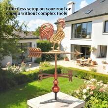[Local Shipping] Metal Rooster Weathervane, Roof Mount Wind Direction Indicator, Outdoor Weather Vanes-XY381012 - 84J-224V00MX - View 7